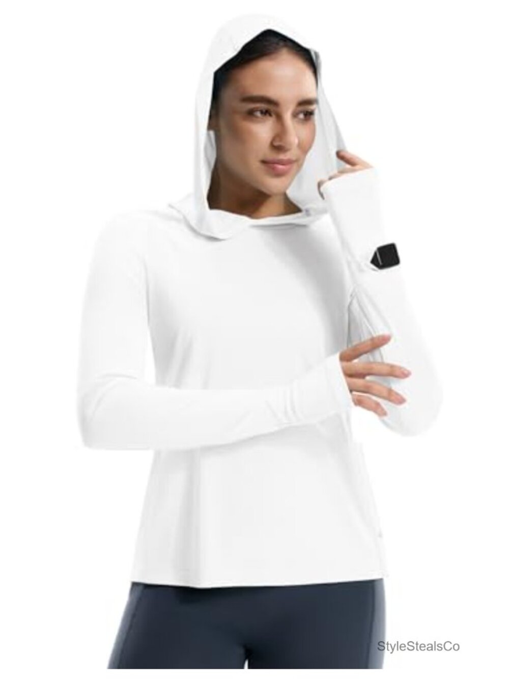 Women's Long Sleeve Sun Hoodie UPF 50+ Lightweight SPF Running Shirt